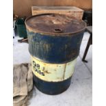 A VINTAGE Q8 OIL DRUM