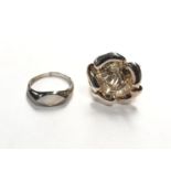 TWO LADIES SILVER MODERN RINGS