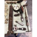A COLLECTION OF VINTAGE TOOLS, PUMP ETC