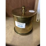 A VINTAGE BRASS SHELL CASE TRENCH ART LIDDED POT