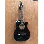 A BLACK 'RIKTER' ACOUSTIC GUITAR