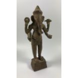 A VERY UNUSUAL POSSIBLY BRONZE BUDDHIST MODEL OF GANESH, HEIGHT 17.5CM