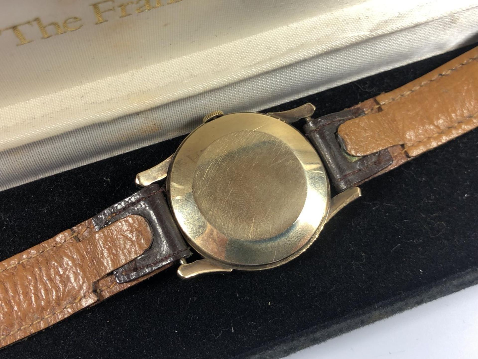 A GENTS 9CT GOLD CASED VINTAGE 'CYMA' CYMAFLEX WATCH, BOXED, WORKING - Image 5 of 6