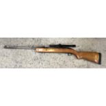 A 'B.S.A' UNDER LEVER 'AIR SPORTER' .22 AIR RIFLE WITH B.S.A 4 X 15 SCOPE