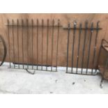 TWO VINTAGE CAST IRON FENCE PANELS 145CM X 139CM AND 84CM X 135CM