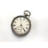 A CHESTER HALLMARKED SILVER OPEN FACED POCKET WATCH
