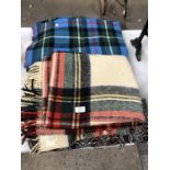 FOUR ASSORTED HEAVY WELSH BLANKETS TO INCLUDE A 'ROYATEX' EXAMPLE
