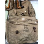 TWO VINTAGE CLOTH ARMY BAGS