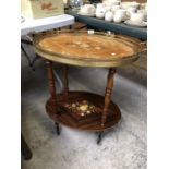 AN ITALIAN STYLE INLAID DRINKS TROLLEY WITH LIFT OFF TRAY