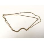 A LADIES YELLOW METAL CHAIN ROPE NECKLACE