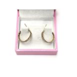 A BOXED PAIR OF LADIES 9CT YELLOW GOLD LOOP EARRINGS