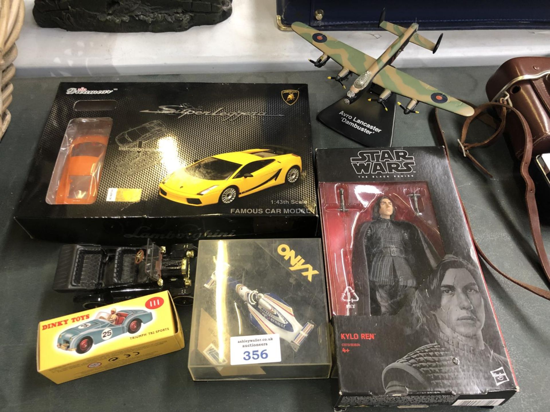 FIVE BOXED TOY ITEMS, STAR WARS, LANCASTER BOMBER MODEL ETC