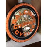 A 'RALEIGH' CHOPPER CYCLES SHOP DISPLAY TYRE MIRROR