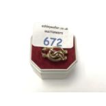 A GENTS 9CT YELLOW GOLD CELTIC KNOT RING, WEIGHT 6.4G