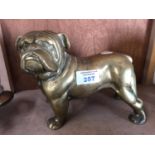 A HEAVY VINTAGE BRASS BULLDOG