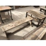 A VINTAGE WOODEN BENCH 121CM