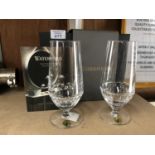 A BOXED SET OF WATERFORD CRYSTAL 'CONTEMPORARY COLLECTION' LAGER / BEER GLASSES