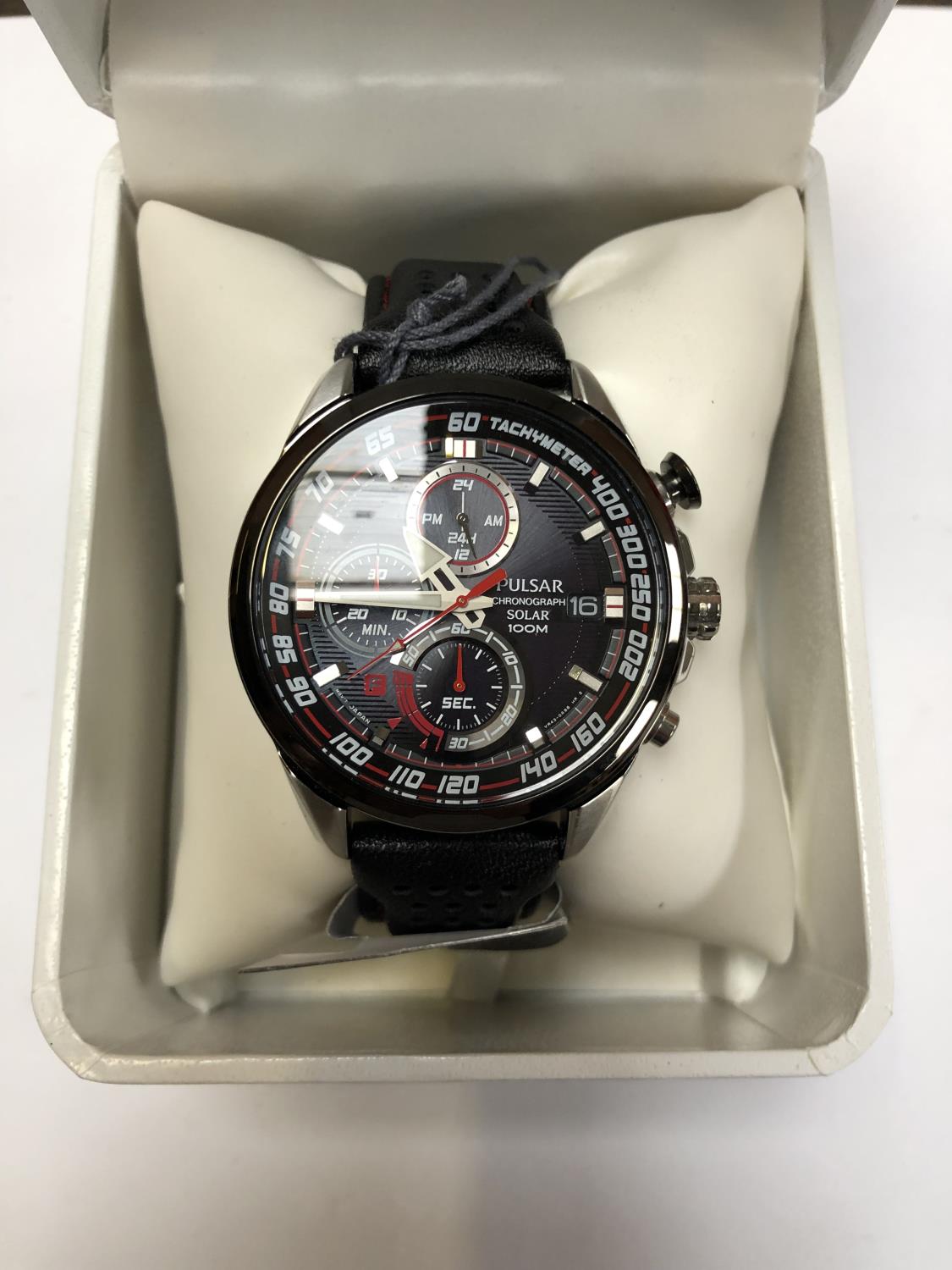 A GENTS BOXED 'PULSAR' SOLAR CHRONOGRAPH WATCH