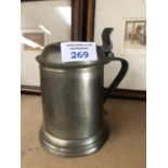 A VINTAGE 'THOMAS WILLIAMS' PEWTER TANKARD