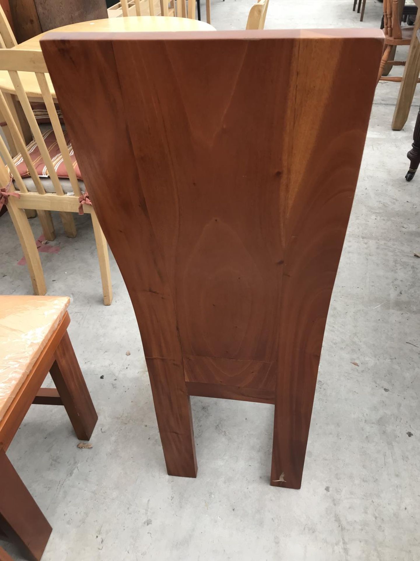 FOUR HIGH BACKED HARDWOOD DINING CHAIRS - Image 3 of 3