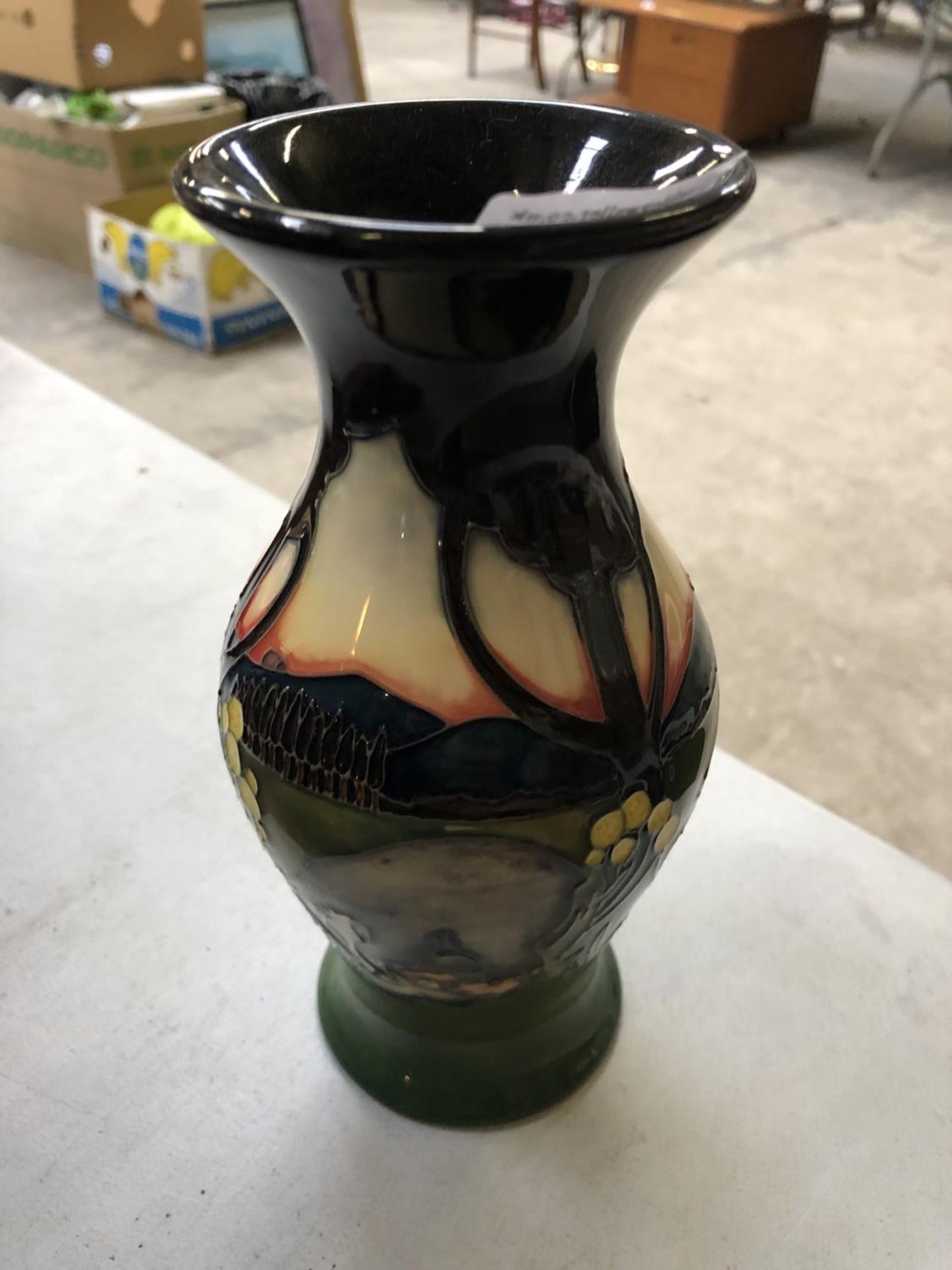 A MOORCROFT POTTERY 'MOONLIT BADGERS' PATTERN VASE, HEIGHT 19.5CM - Image 2 of 3