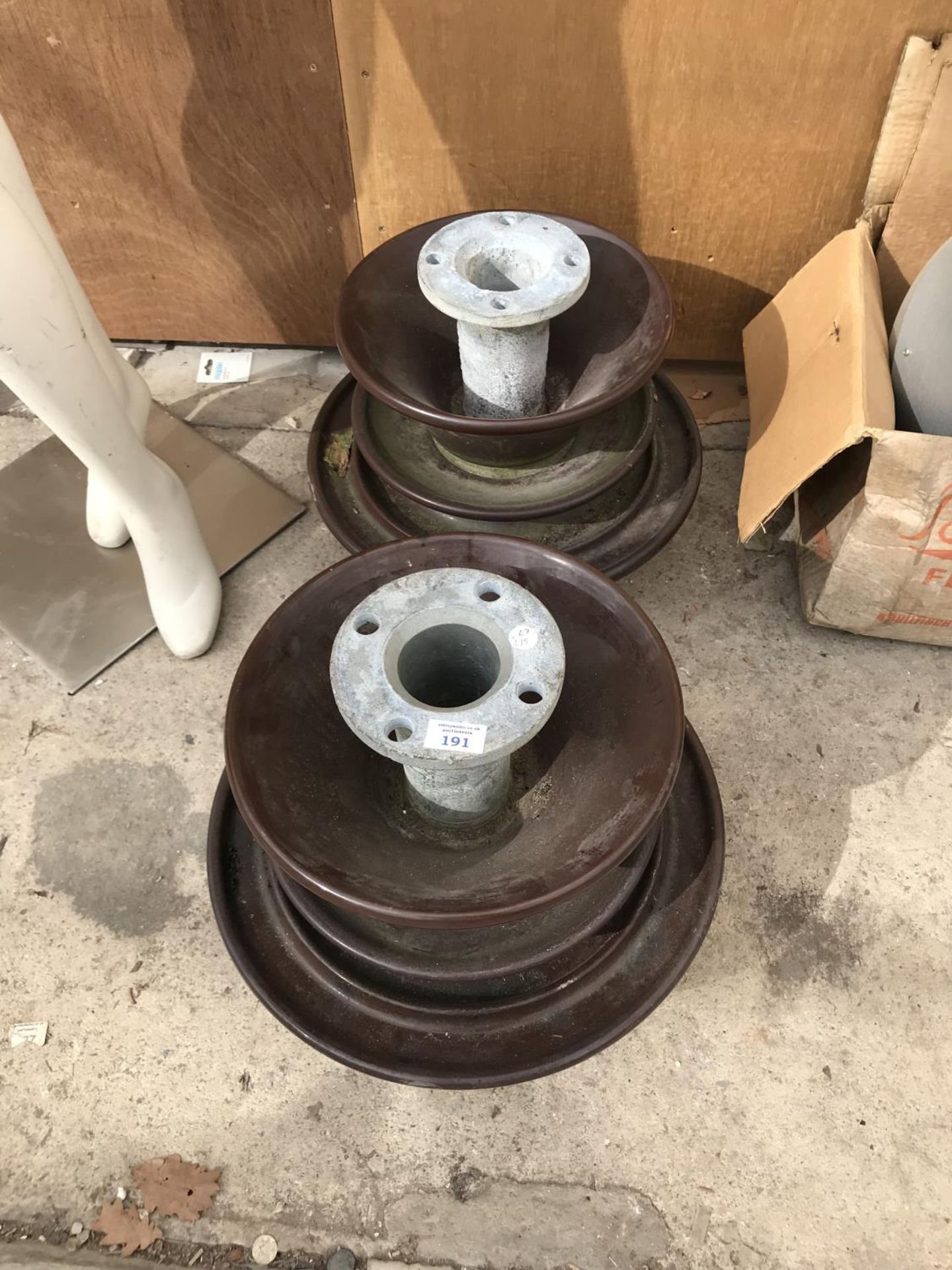 TWO POT ELECTRICAL INSULATORS FOR USE AS PLANTERS