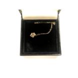 A LADIES 9CT YELLOW GOLD NECKLACE WITH PINK STONE DESIGN, BOXED