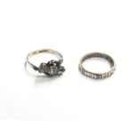 TWO LADIES 9CT GOLD ON SILVER RINGS