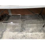 TWO CLEAR PERSPEX RETRO TABLES