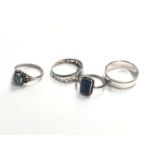 FOUR ASSORTED LADIES SILVER RINGS