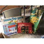 FOUR BOXED BOARD GAMES, 'MOUSE TRAP' ETC