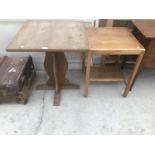 TWO OAK SIDE TABLES