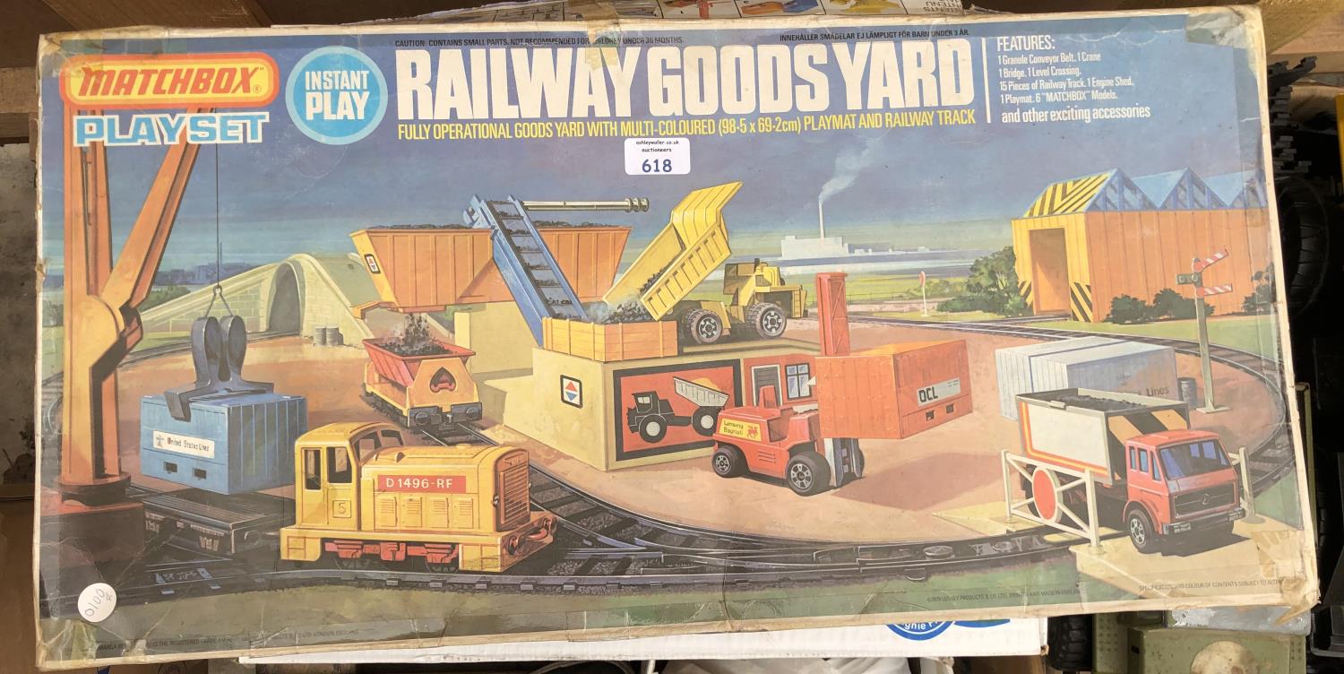 A BOXED VINTAGE 'MATCHBOX' RAILWAY GOODS YARD PLAY SET