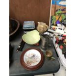 VARIOUS ITEMS - A CARLTONWARE LOBSTER BOWL, TWO RECORDERS, POSTCARDS ETC