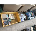 THREE BOXES OF VARIOUS FISHING DVDS AND VIDEOS