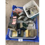 A BOX CONTAINING VARIOUS FISHING TACKLE - HOOKS