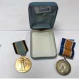 TWO W.W.I MEDALS, BOTH NAMED The great war for civilisation medal - 24537 PTE A.E ASHMELL W YORK R