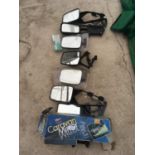 VARIOUS CAR MIRRORS TO INCLUDE EXTENDING ONES FOR CARAVAN/TRAILER TOWING