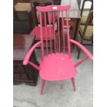 A PAINTED ERCOL/ERCOL STYLE ARMCHAIR