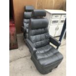 A PAIR OF GREY LEATHER SEATS CAR SEATS