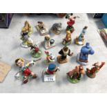 SIXTEEN ASSORTED DISNEY CERAMIC MINIATURE MODELS