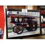 A STEAM ENGINE METAL SIGN