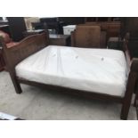 A PINE DOUBLE BED