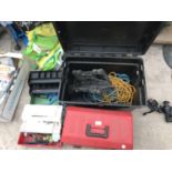 FOUR VARIOUS TACKLE BOXES - SOME CONTAINING TACKLE