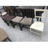 FIVE VARIOUS DINING CHAIRS