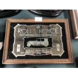 A FRAMED 'ROLLS ROYCE' MIRROR