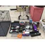 VARIOUS ITEMS TO INCLUDE DRILL BITS, NAILS , FOLDING TROLLEY, BOLTS ETC