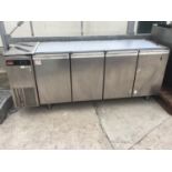 A DAWNVALE ANGELO PO STAINLESS STEEL FOUR DOOR CHILLER UNIT