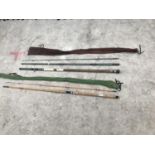 TWO VINTAGE RODS - AN EDGAR SEALEY SPIN ROD AND A THREE PIECE SEA ROD