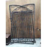 A PAIR OF ORNATE WROUGHT IRON GATES (EACH GATE 130CM X 226CM HIGH